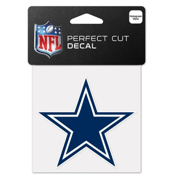 Calcomanía con el logo de los Dallas Cowboys de 4" x 4".