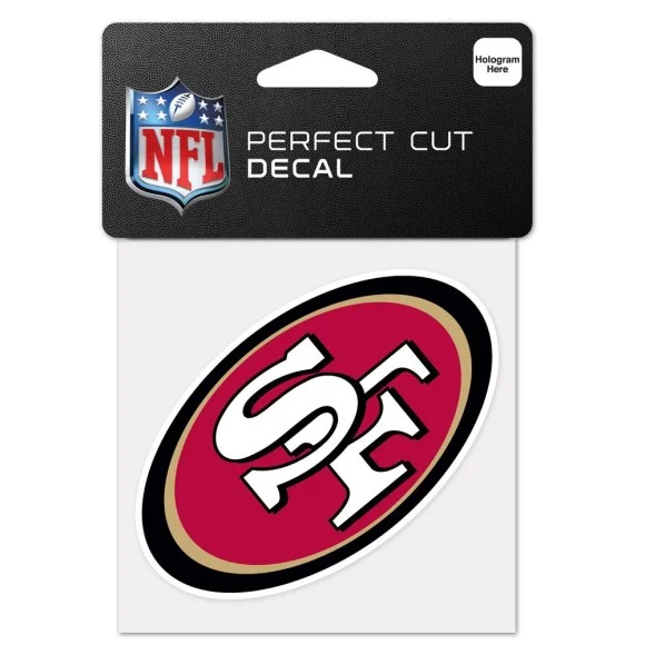 Calcomanía con el logo de los San Francisco 49ers de 4" x 4".