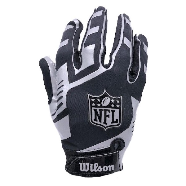 Wilson NFL Stretch Fit Receiver Gloves Silver Back