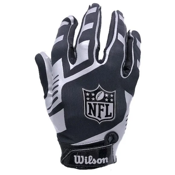 Wilson NFL Stretch Fit Receiver-handsker med sølvfarvet ryg