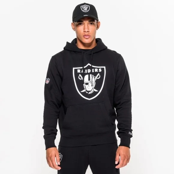 Las Vegas Raiders - Felpa con cappuccio con logo della squadra New Era