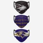 Baltimore Ravens ansigtsbetræk 3 stk.