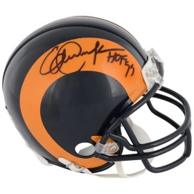 Eric Dickerson Los Angeles Rams Throwback Mini Casco Riddell Autografiado con Inscripción "HOF 99