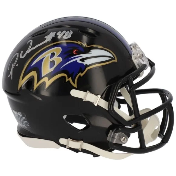 Patrick Königin Baltimore Ravens Autographed Riddell Geschwindigkeit Mini Helm