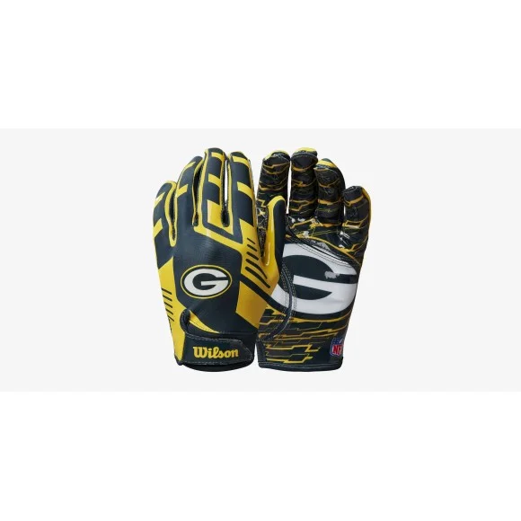 Gants NFL Stretch Fit pour jeunes receveurs - Green Bay Packers