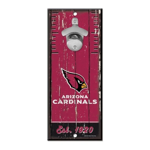 Arizona Cardinals Bottle Opener Sign 5" x 7"