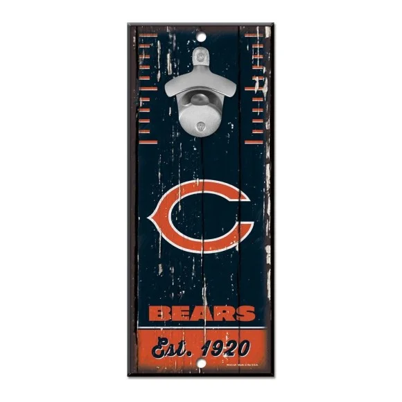 Chicago Bears Bottle Opener Sign 5" x 11"