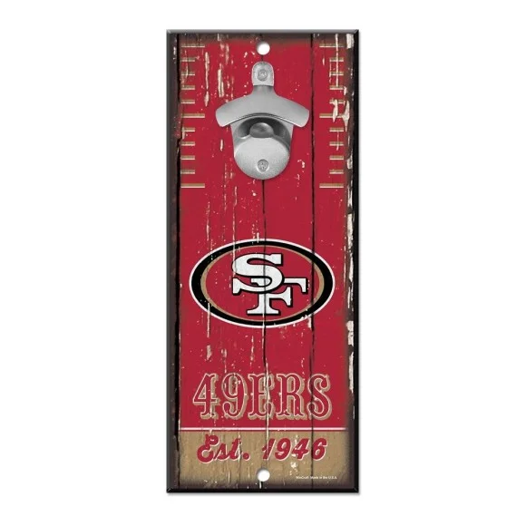 Panneau ouvre-bouteille des 49ers de San Francisco 5" x 11"