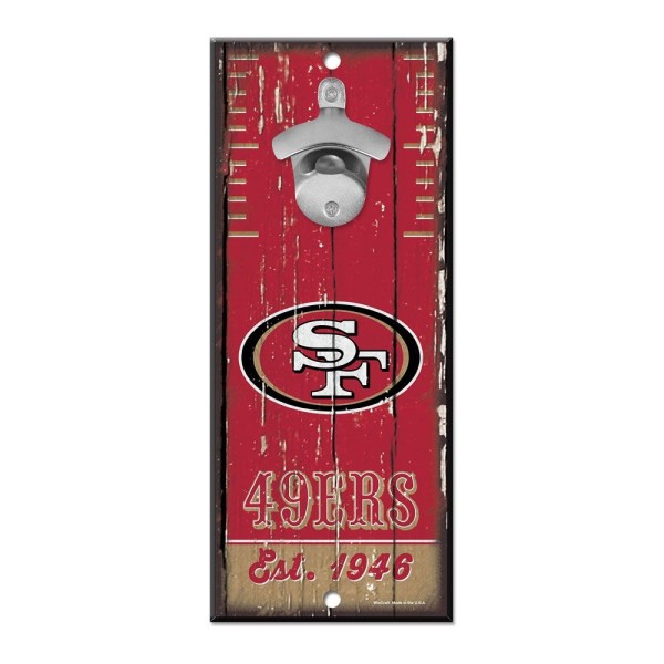 San Francisco 49ers Bottle Opener Sign 5" x 11"