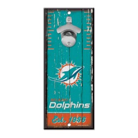 Miami Dolphins Bottle Opener Sign 5" x 11"