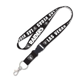 Las Vegas Raiders Blackout Lanyard med löstagbart spänne 1"
