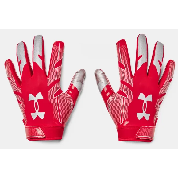 Rote Under Armour F8 Receiver Handschuhe