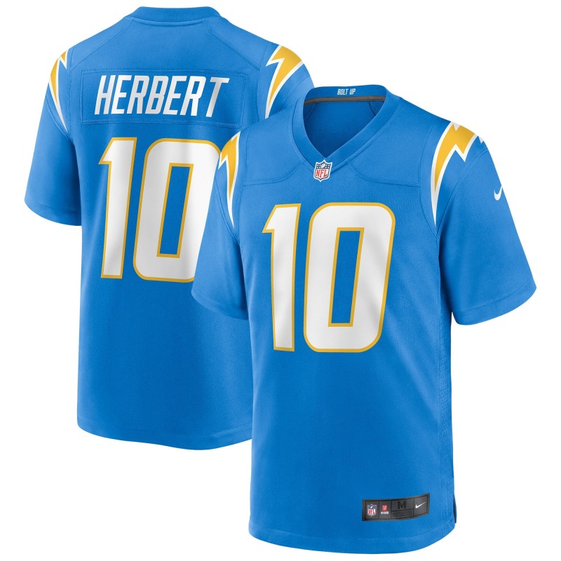 Nike Men's Nike Justin Herbert Silver Los Angeles Chargers Atmosphere  Fashion Game - Jersey