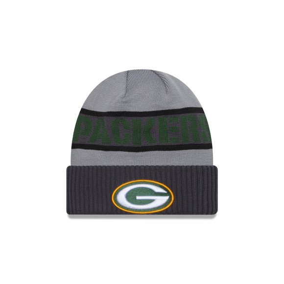 New Era Green Bay Packers Bobble Hat - NFL Sport Knit - Black