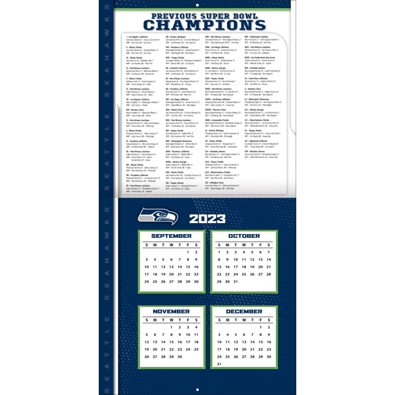 Seattle Seahawks 2024 Wall Calendar