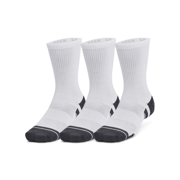 Under Armour Performance Tech Crew Socks 3pk Bianco