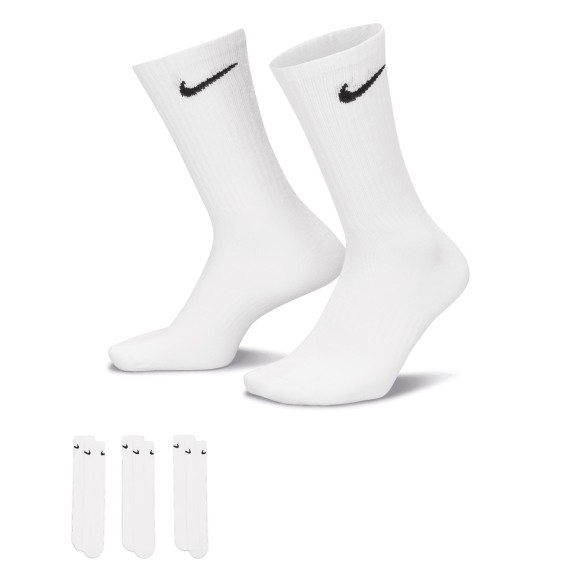 Calcetines Nike Dri-Fit Crew 3 unidades Blanco