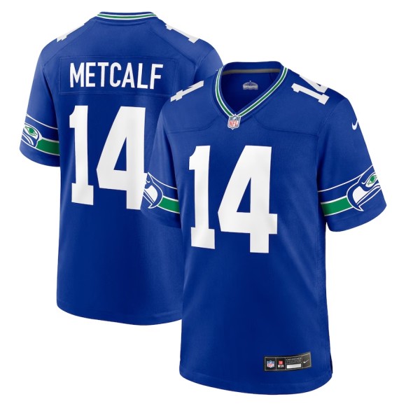 Seattle Seahawks Nike Alternate Game Jersey - DK Metcalf front and back