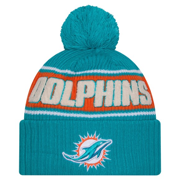 Miami Dolphins New Era 2024 Sideline Sport Knit Front