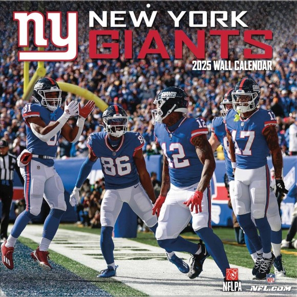 New York Giants 2025 12"x12" Wall Calendar Front