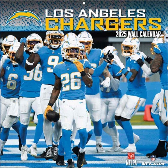 Los Angeles Chargers 2025 12"x12" Wall Calendar Front