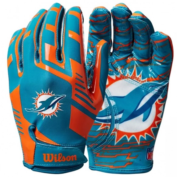 Miami Dolphins Wilson NFL Stretch Fit Adult Receiver Gloves