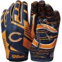 Gants de receveur Wilson NFL Stretch Fit pour adultes Chicago Bears