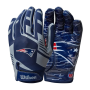 New England Patriots Wilson NFL Stretch Fit Adult Receiver Gloves